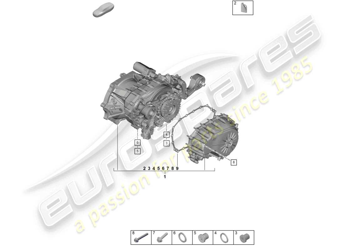 porsche 2020 (taycan 9j1-1) rear axle differential part diagram