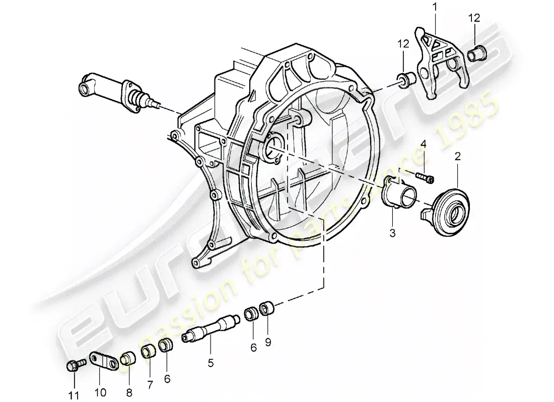 porsche 2005 (996 turbo / gt2) clutch release - clutch slave cylinder - see main and sub-group: - 7/02/08 parts diagram