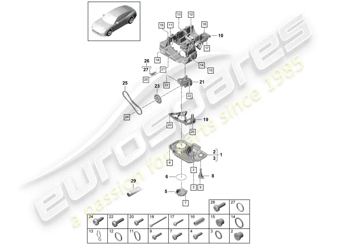 porsche 2017 (panamera 971-1) oil-conducting housing part diagram