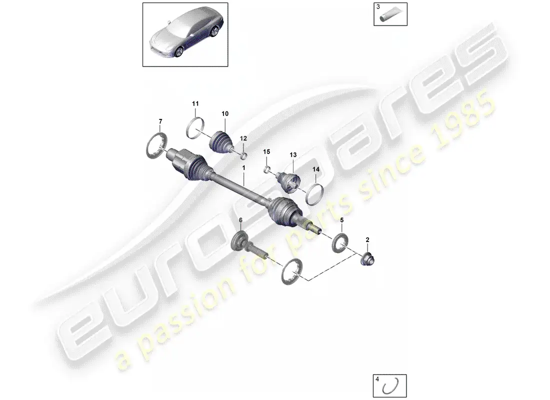 porsche 2017 (panamera 971-1) drive shaft parts diagram