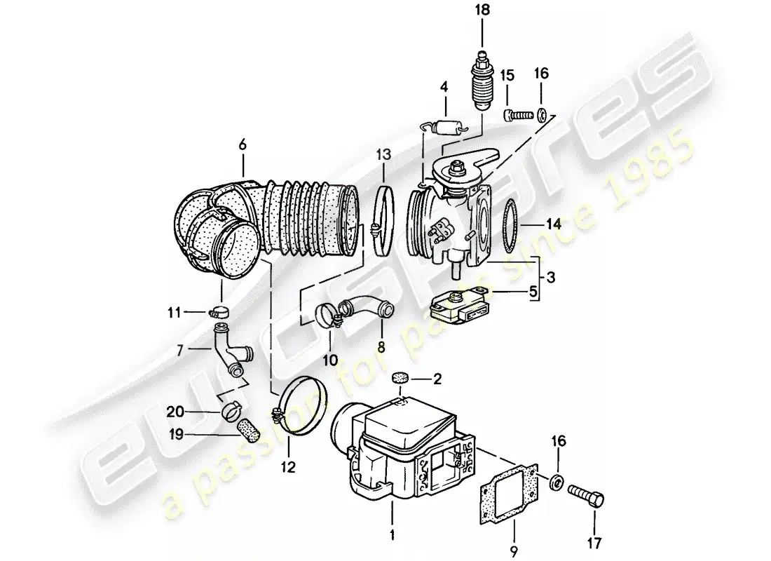 porsche 1987 (944) l-jetronic - 1 parts diagram