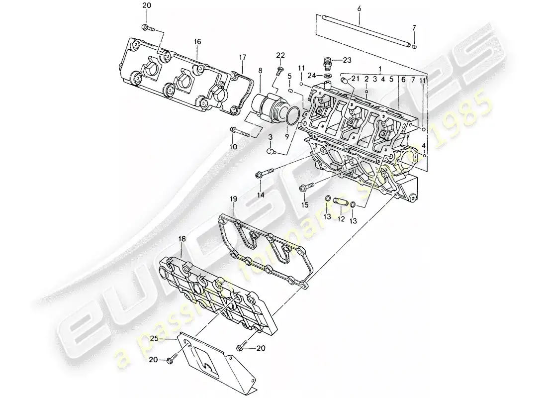porsche 1994 (993) camshaft housing parts diagram