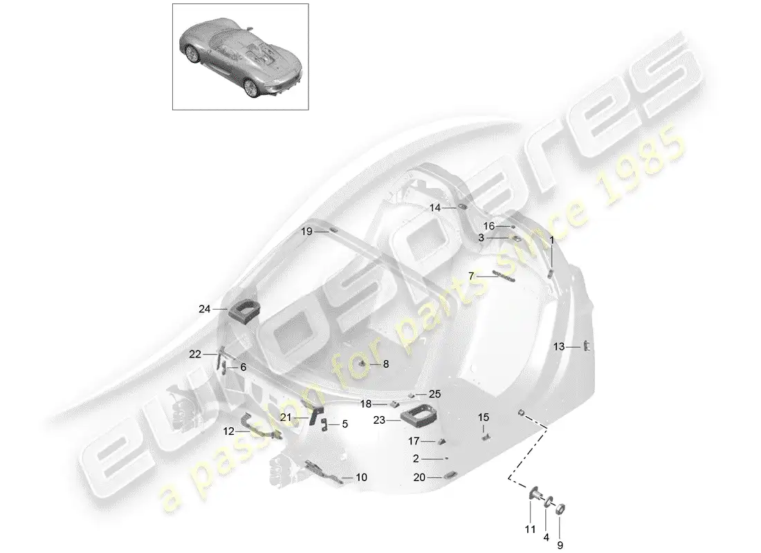 porsche 2015 (918 spyder) special repair concept parts diagram