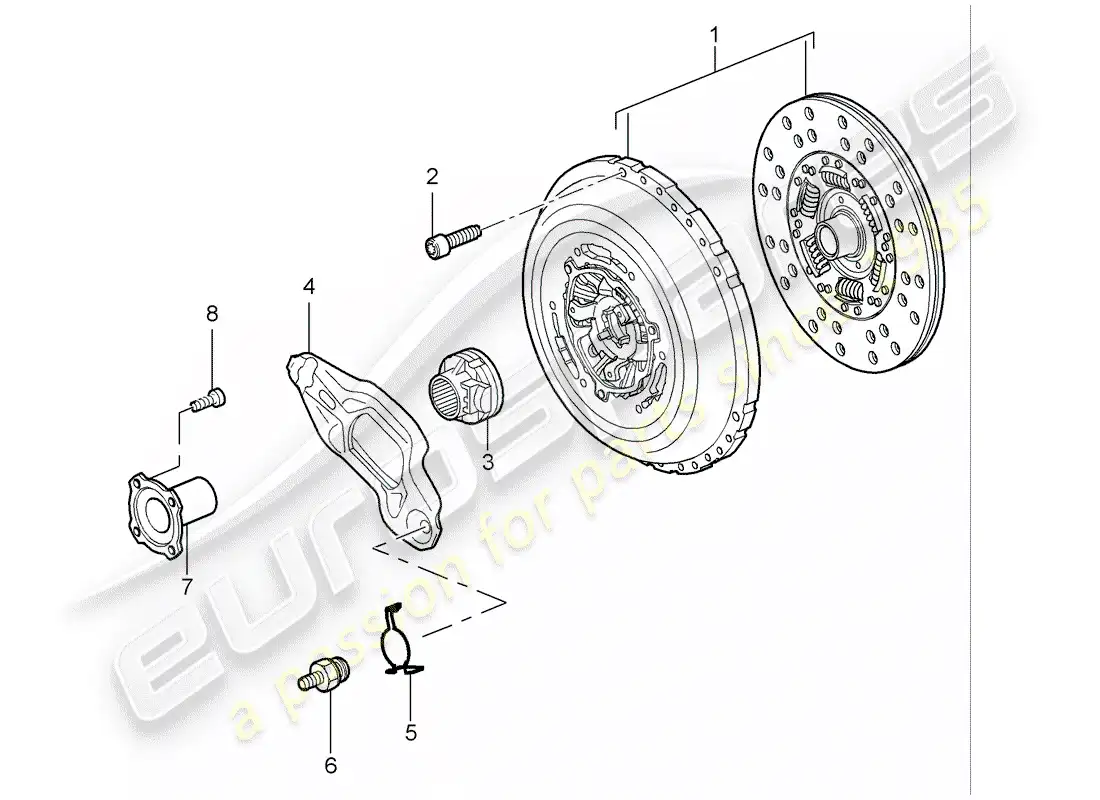porsche 2005 (cayenne e1 9pa) clutch parts diagram