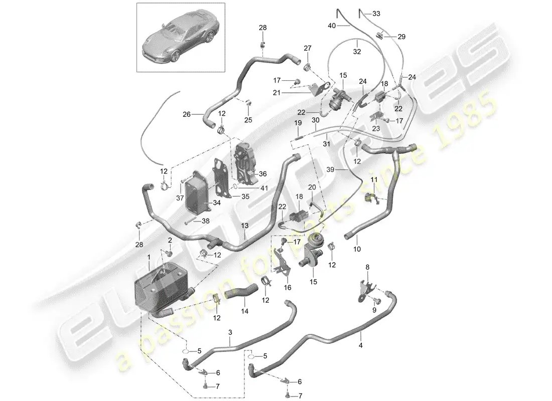 porsche 2014 (991-1 turbo) - pdk - parts diagram