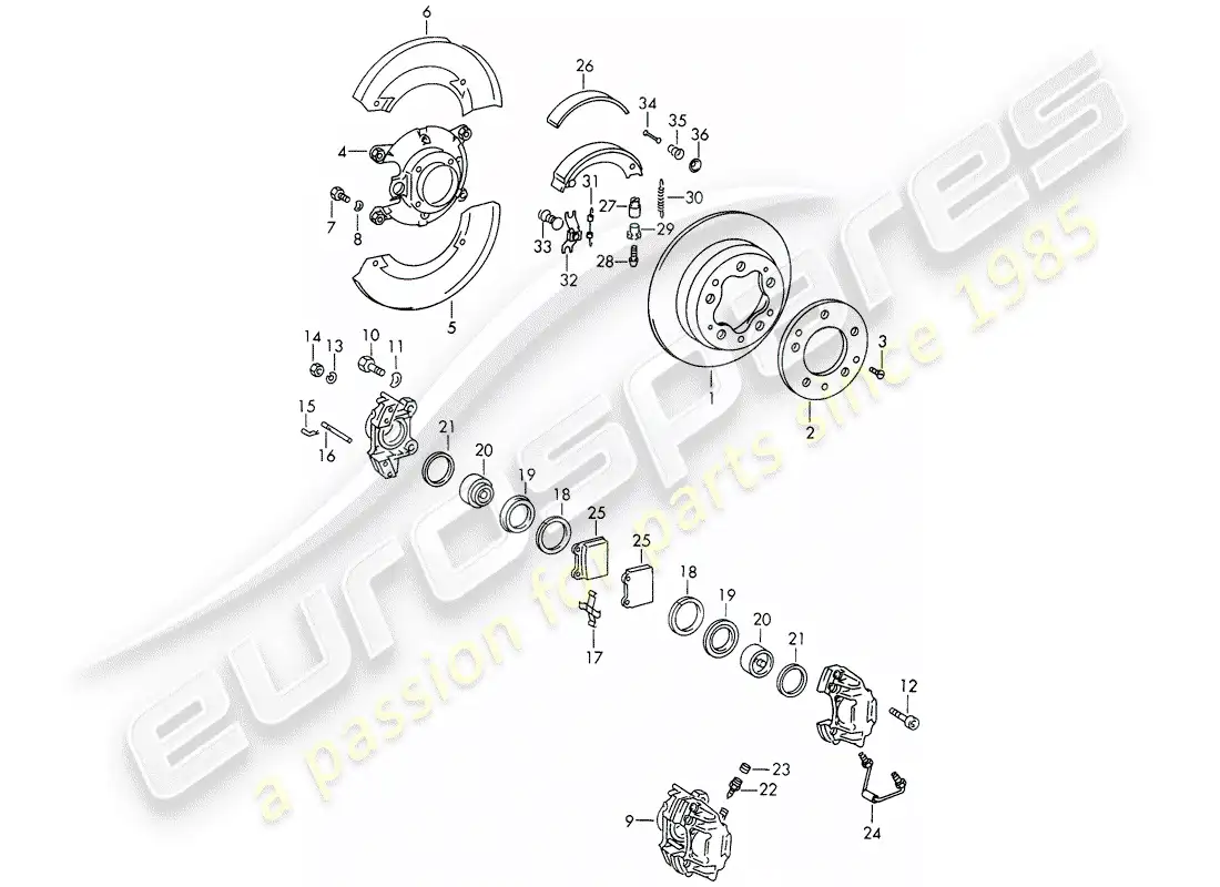 porsche 1966 (911/912) disc brakes - d >> - mj 1968 parts diagram