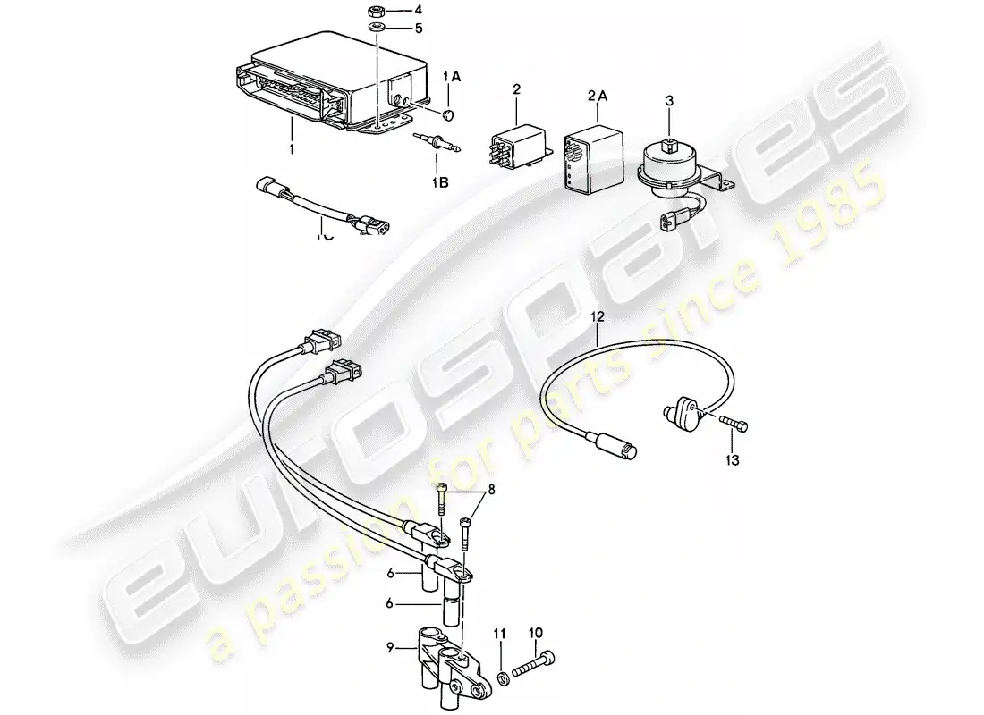 porsche 1985 (911) engine electrics 3 - technical information - 1/85 gr. 2 parts diagram