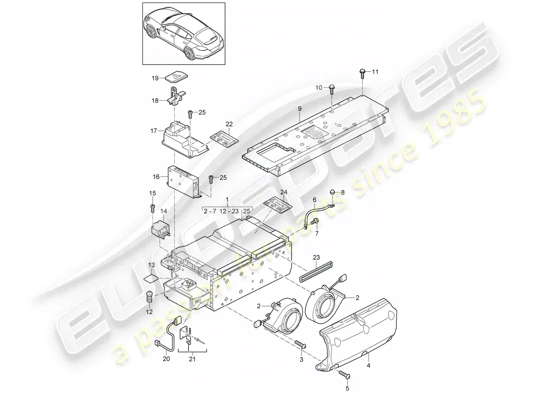 porsche 2014 (panamera 970) hybrid parts diagram