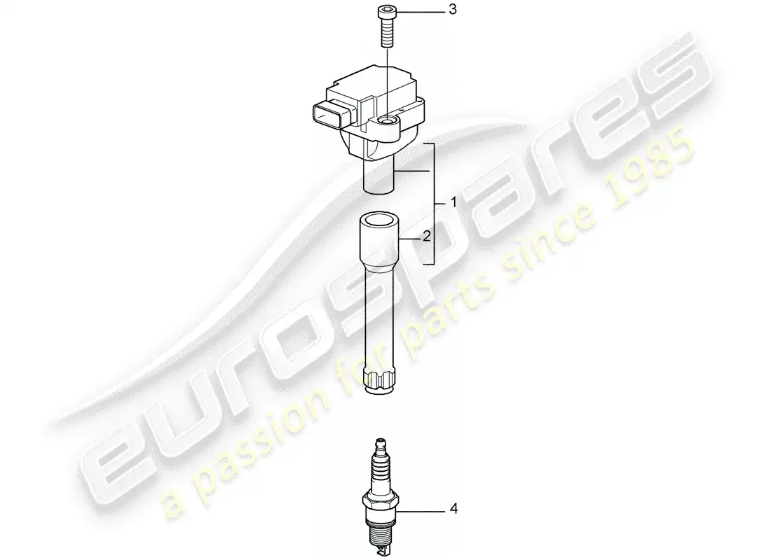 porsche 2007 (997-1 turbo / gt2) ignition system parts diagram