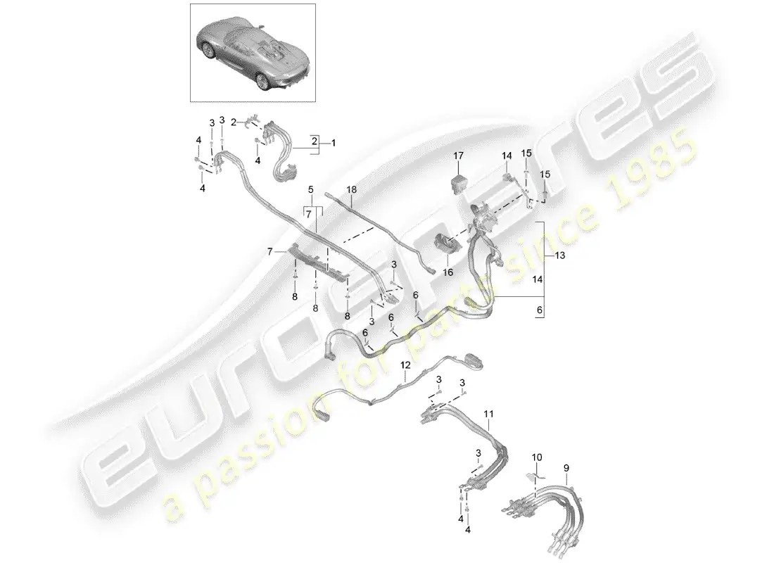 porsche 2015 (918 spyder) wiring harnesses parts diagram