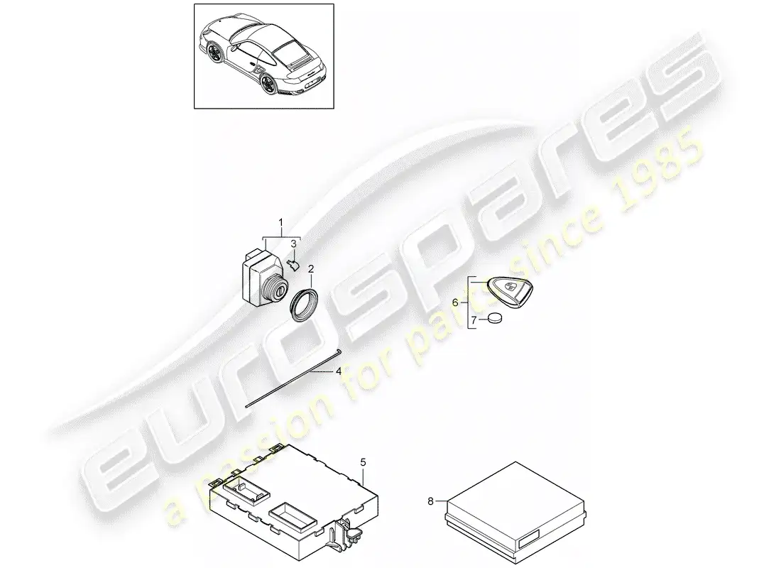 porsche 2013 (997-2 turbo / gt2 rs) control units parts diagram