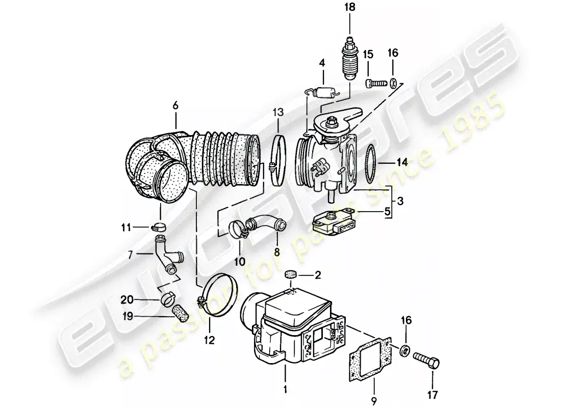 porsche 1986 (924s) l-jetronic - 1 parts diagram