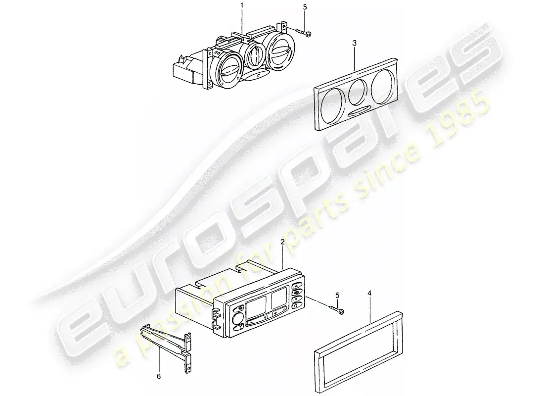 porsche 2001 (986 boxster) control switch part diagram
