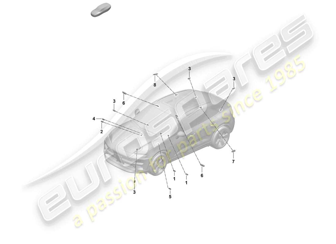 porsche 2025 (macan-e) interior lighting luggage compartment light footwell light part diagram
