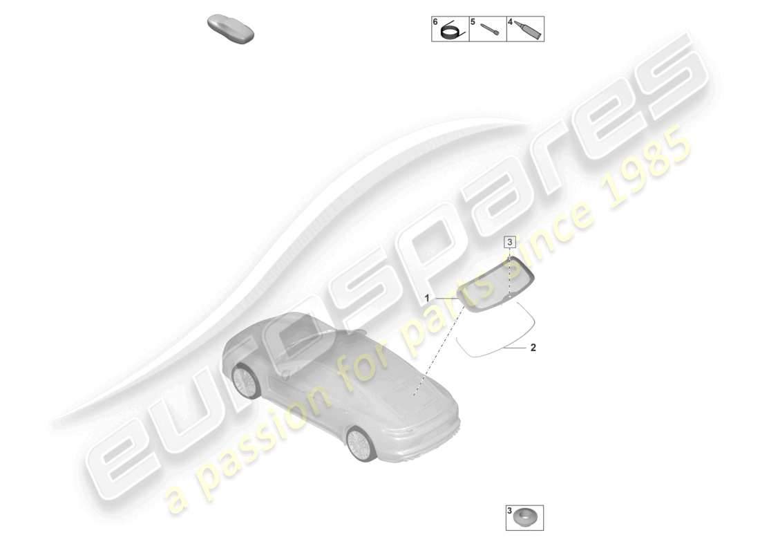 porsche 2022 (panamera 971-2) rear window part diagram
