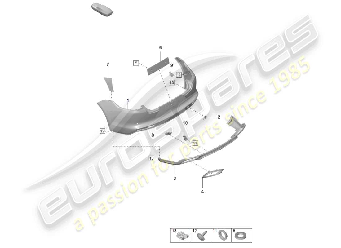 porsche 2022 (panamera 971-2) bumper rear part diagram