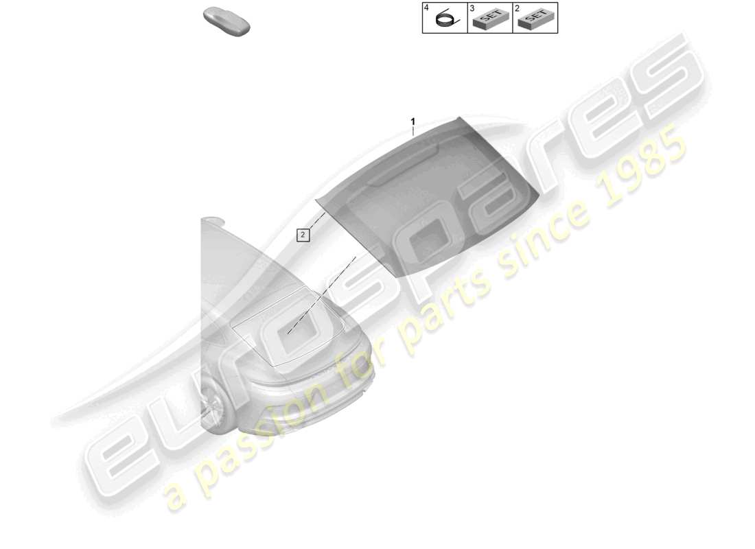 porsche 2025 (panamera 976) rear window part diagram