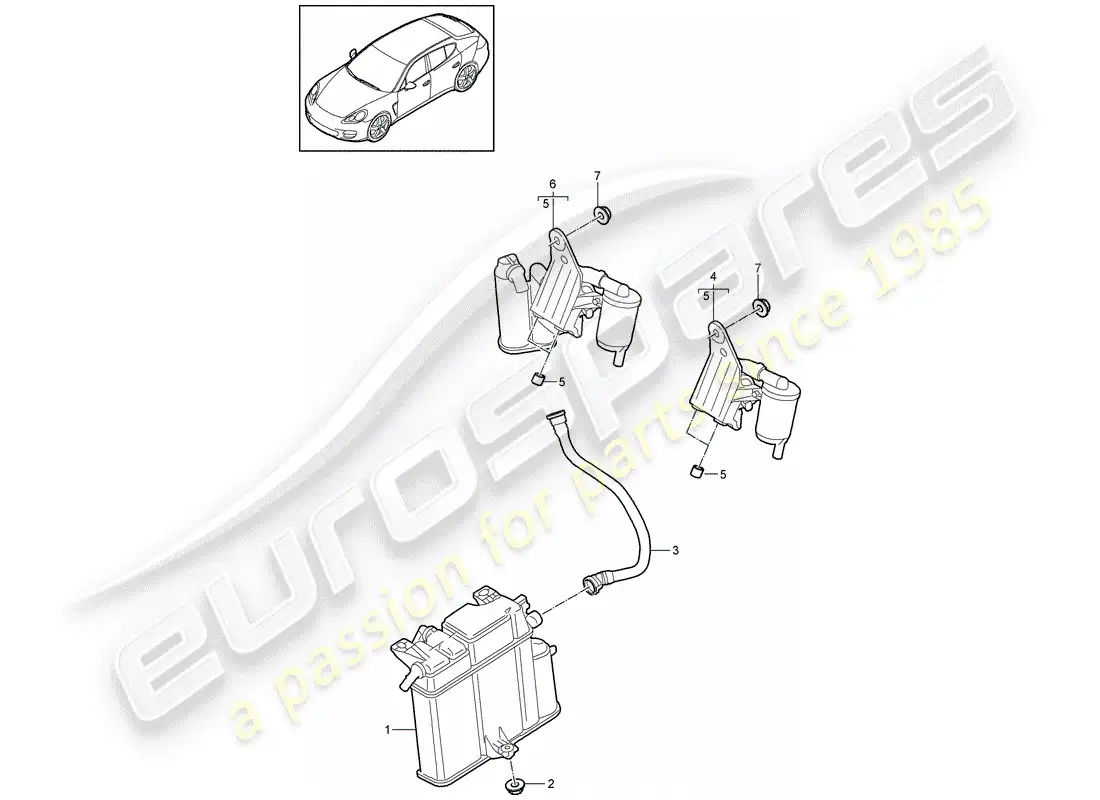 porsche 2015 (panamera 970) evaporative emission canister parts diagram