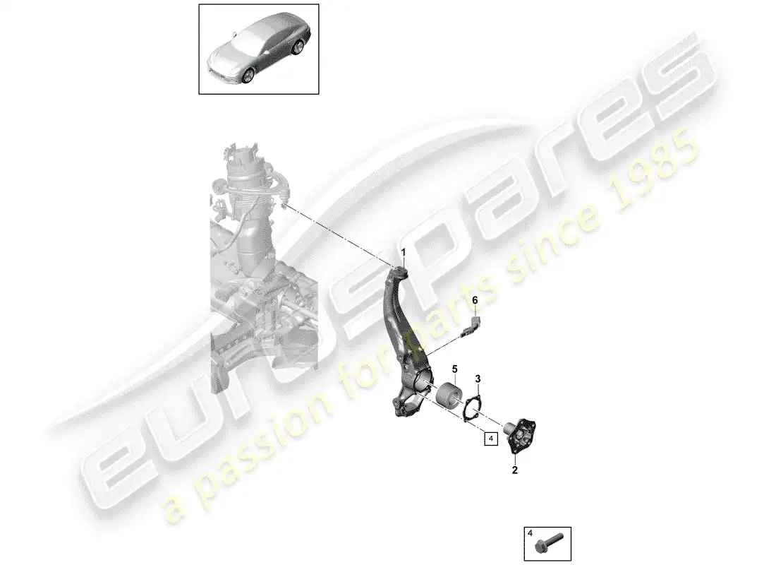 porsche 2017 (panamera 971-1) wheel carrier parts diagram
