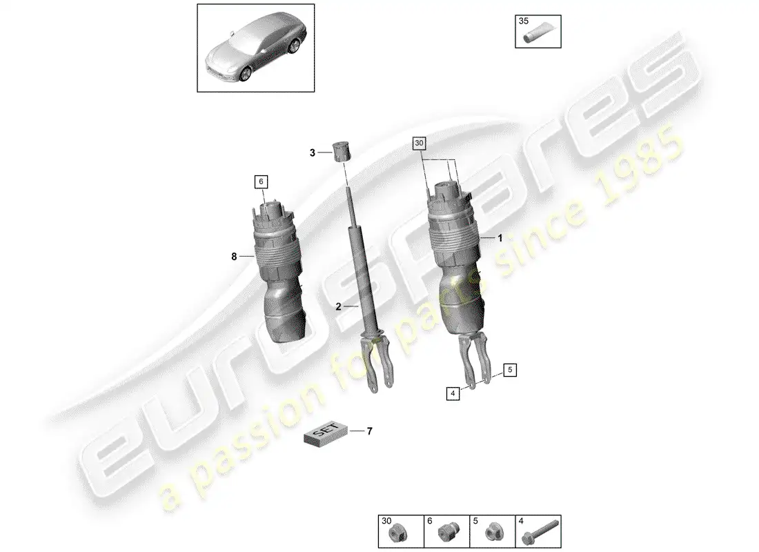 porsche 2017 (panamera 971-1) air spring parts diagram