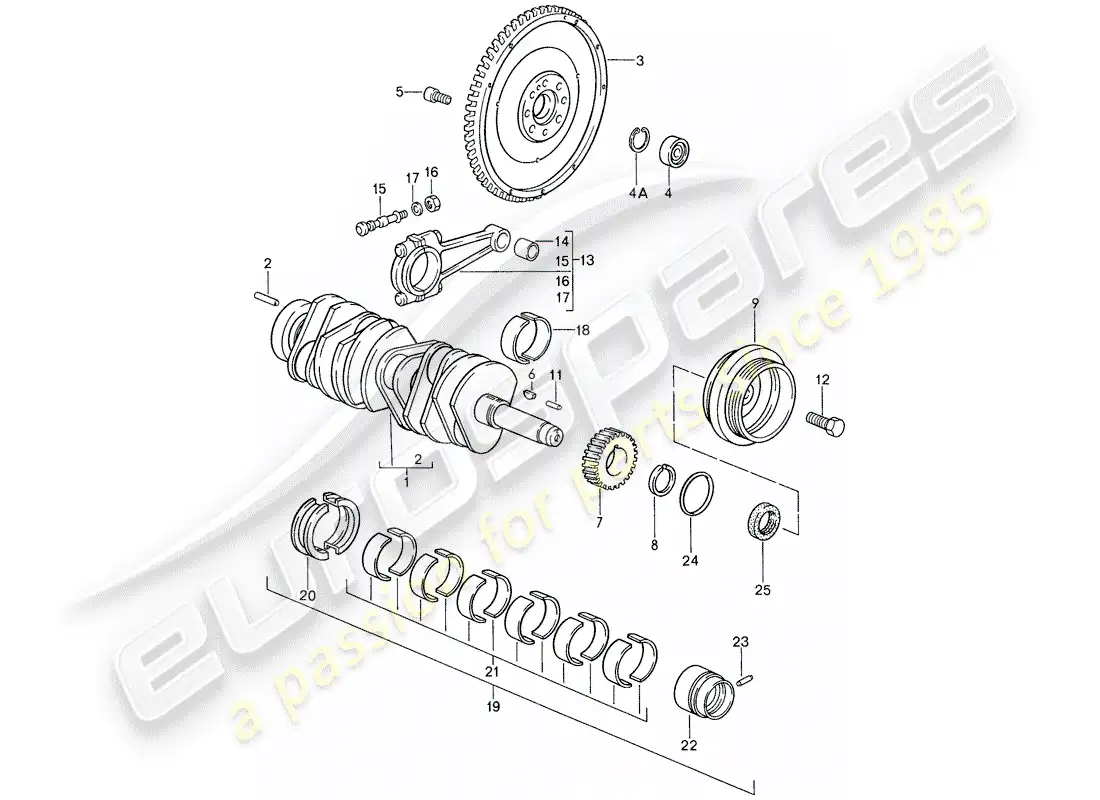 porsche 1987 (959) crankshaft parts diagram