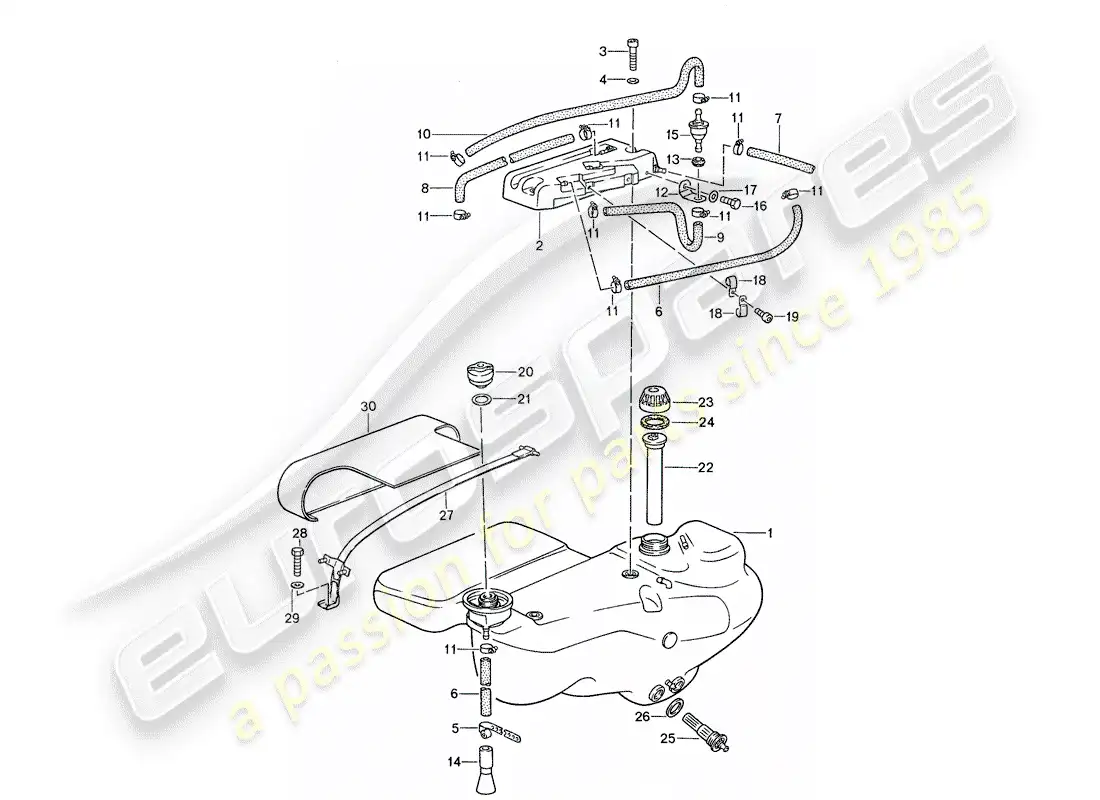 porsche 1987 (959) fuel tank parts diagram
