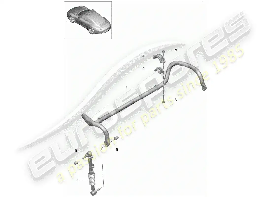porsche 2013 (991-1) stabilizer parts diagram