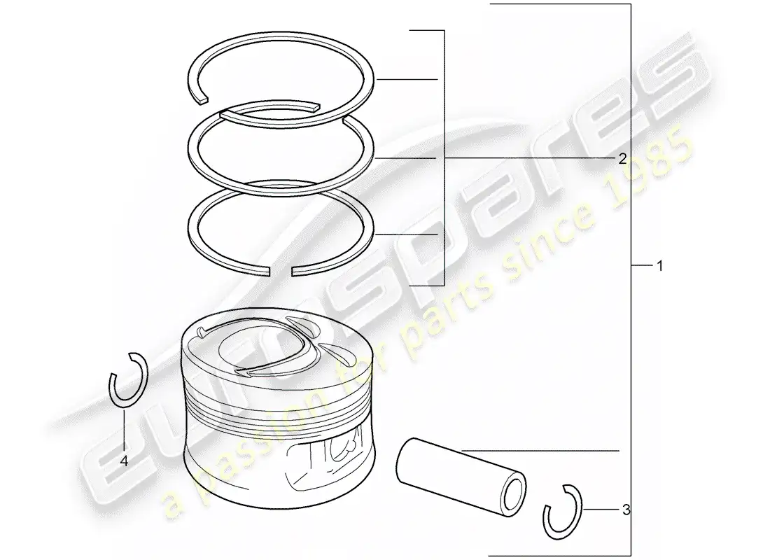 porsche 2007 (cayenne e1 9pa) piston parts diagram