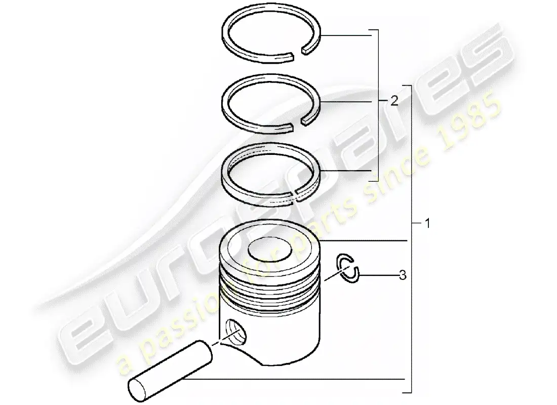 porsche 2005 (cayenne e1 9pa) piston parts diagram