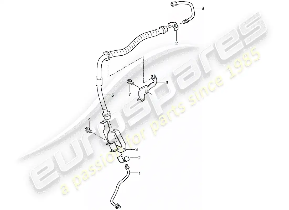 porsche 2003 (cayenne e1 9pa) brake line parts diagram