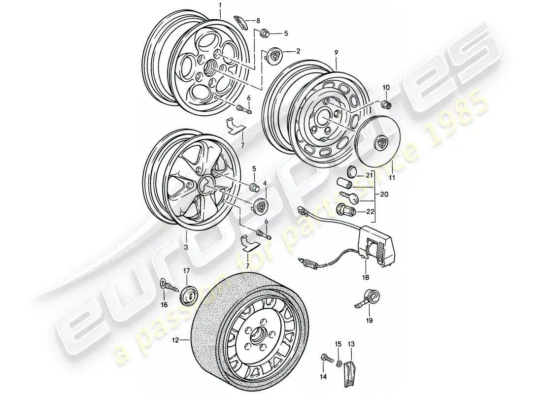 porsche 1986 (944) disc wheel - d >> - mj 1986 parts diagram