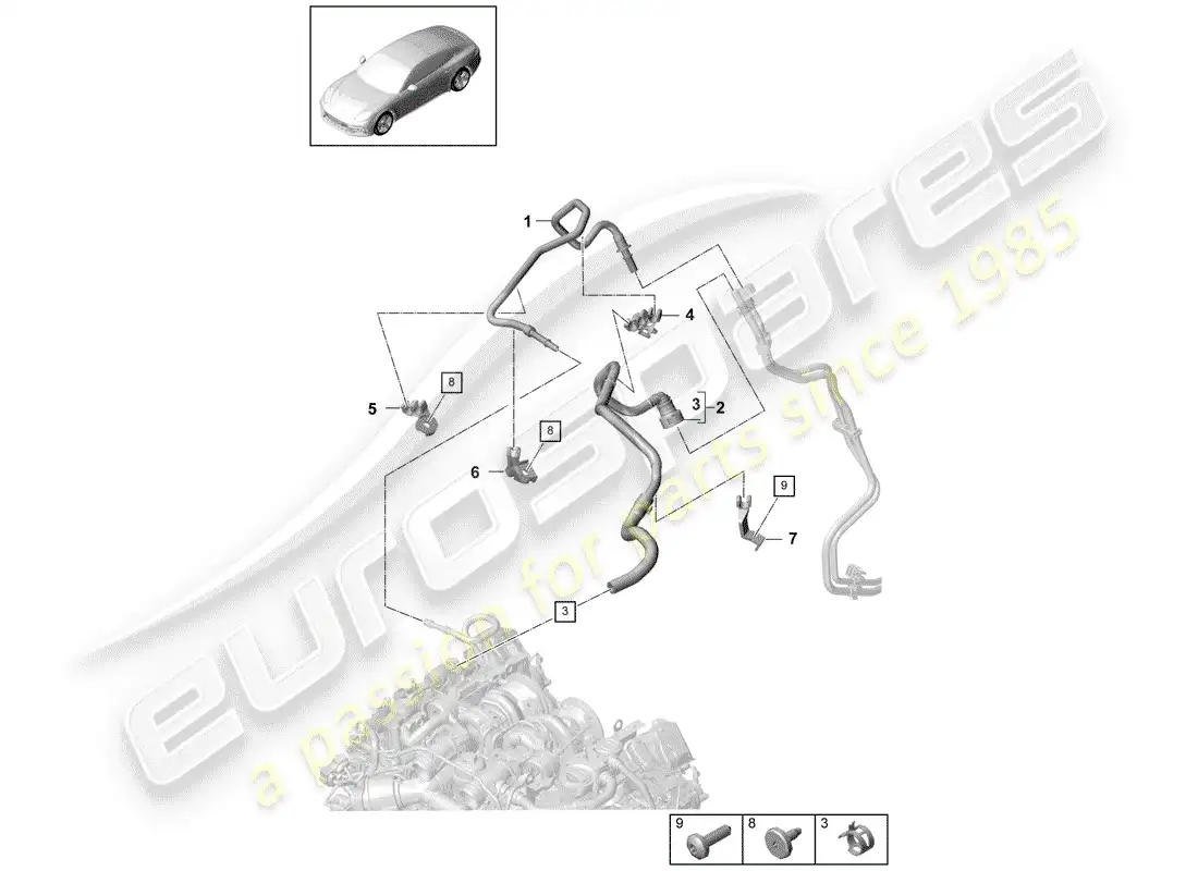 porsche 2020 (panamera 971-1) fuel line parts diagram