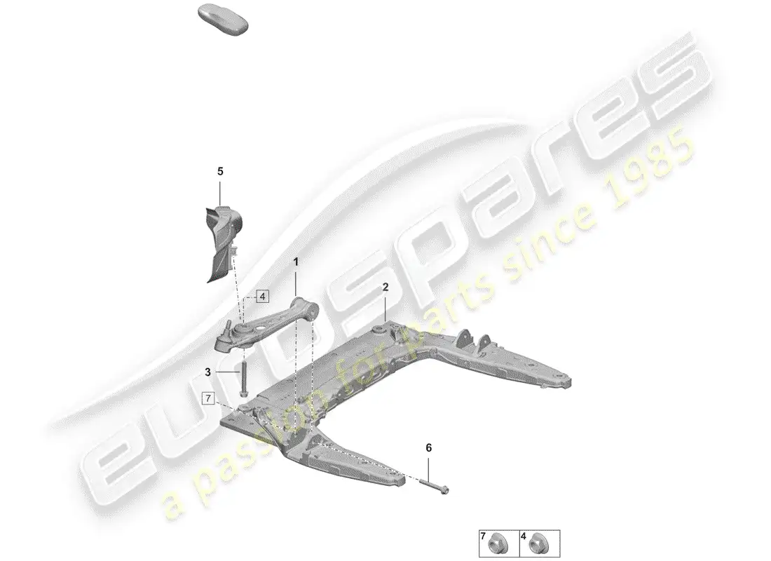 porsche 2020 (992-1) cross member parts diagram