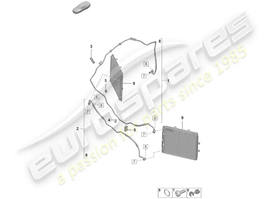 porsche 2020 (992-1) air conditioner parts diagram