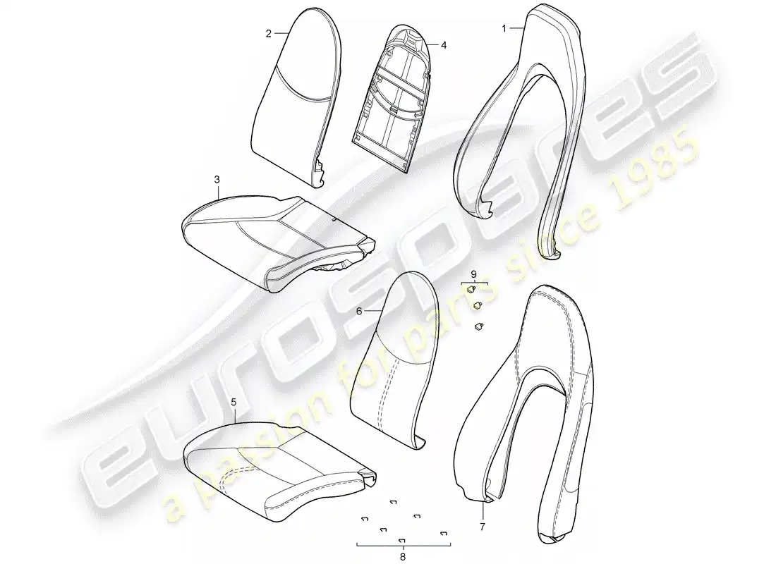 porsche 2006 (987 cayman) foam part parts diagram