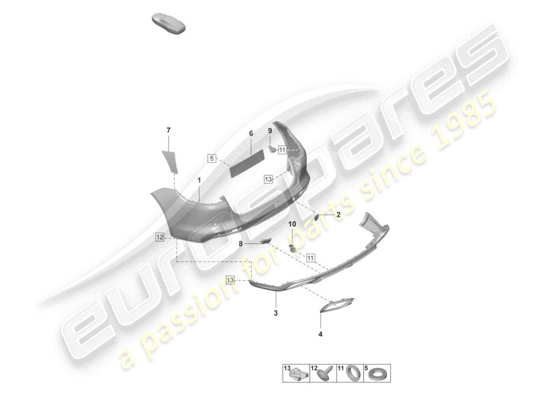 porsche 2024 (panamera 971-2) bumper rear sport turismo part diagram