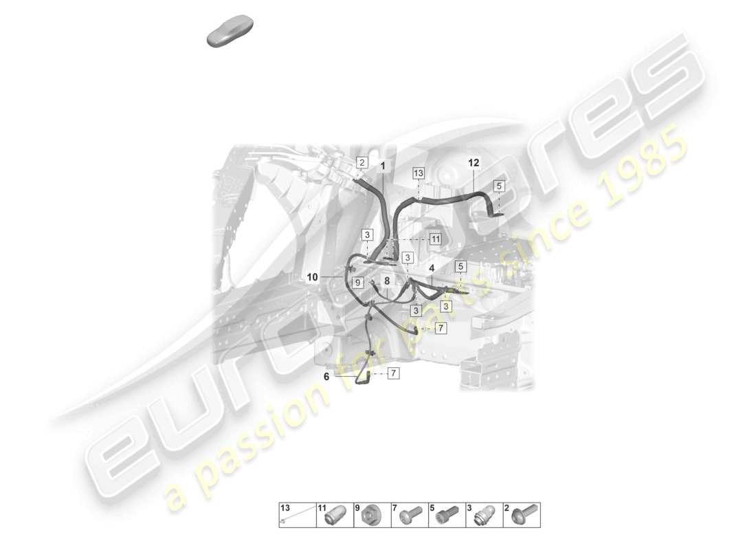 porsche 2020 (taycan 9j1-1) earth line part diagram