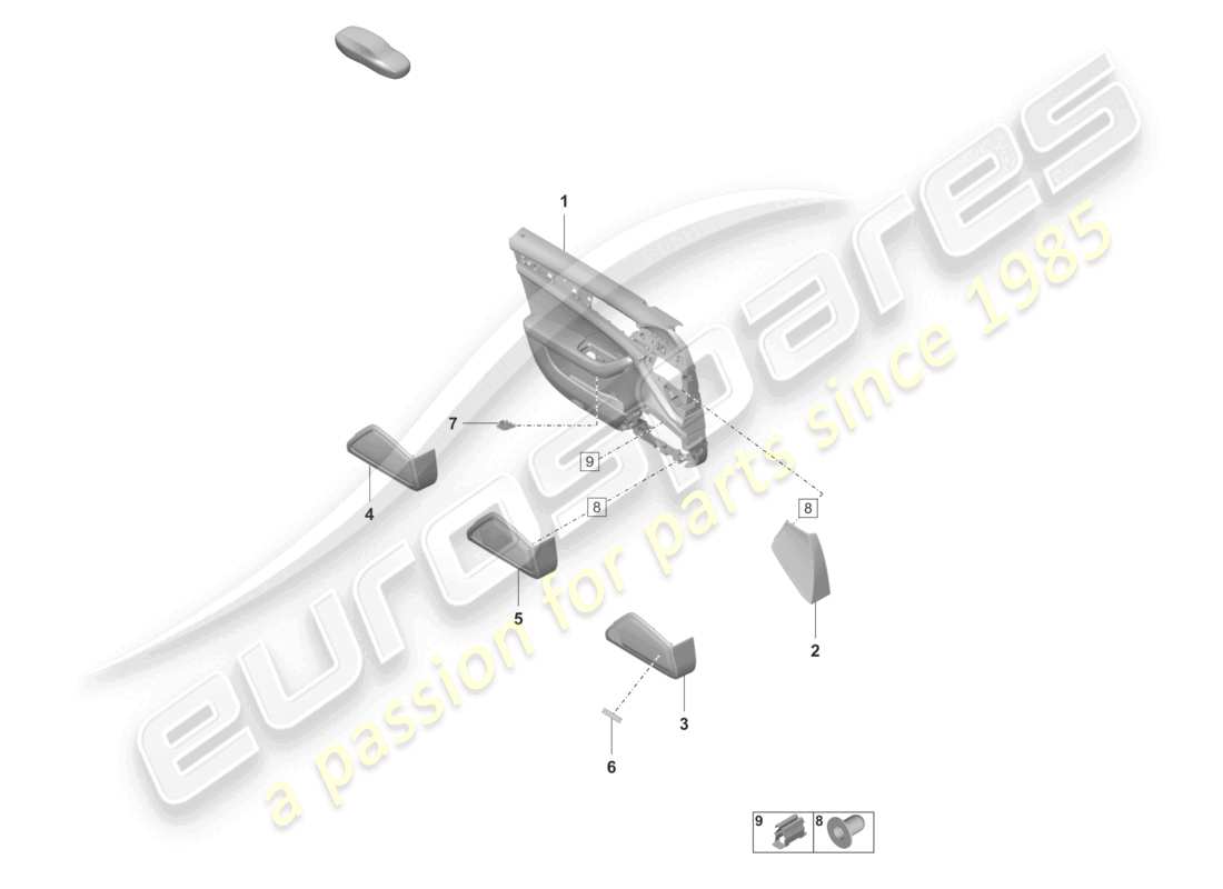 porsche 2023 (panamera 971-2) door panel front club leather part diagram