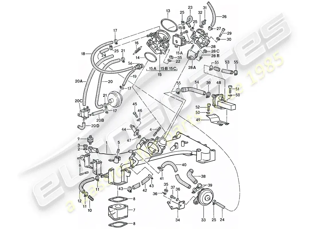 porsche 1985 (911) for - k-jetronic i parts diagram