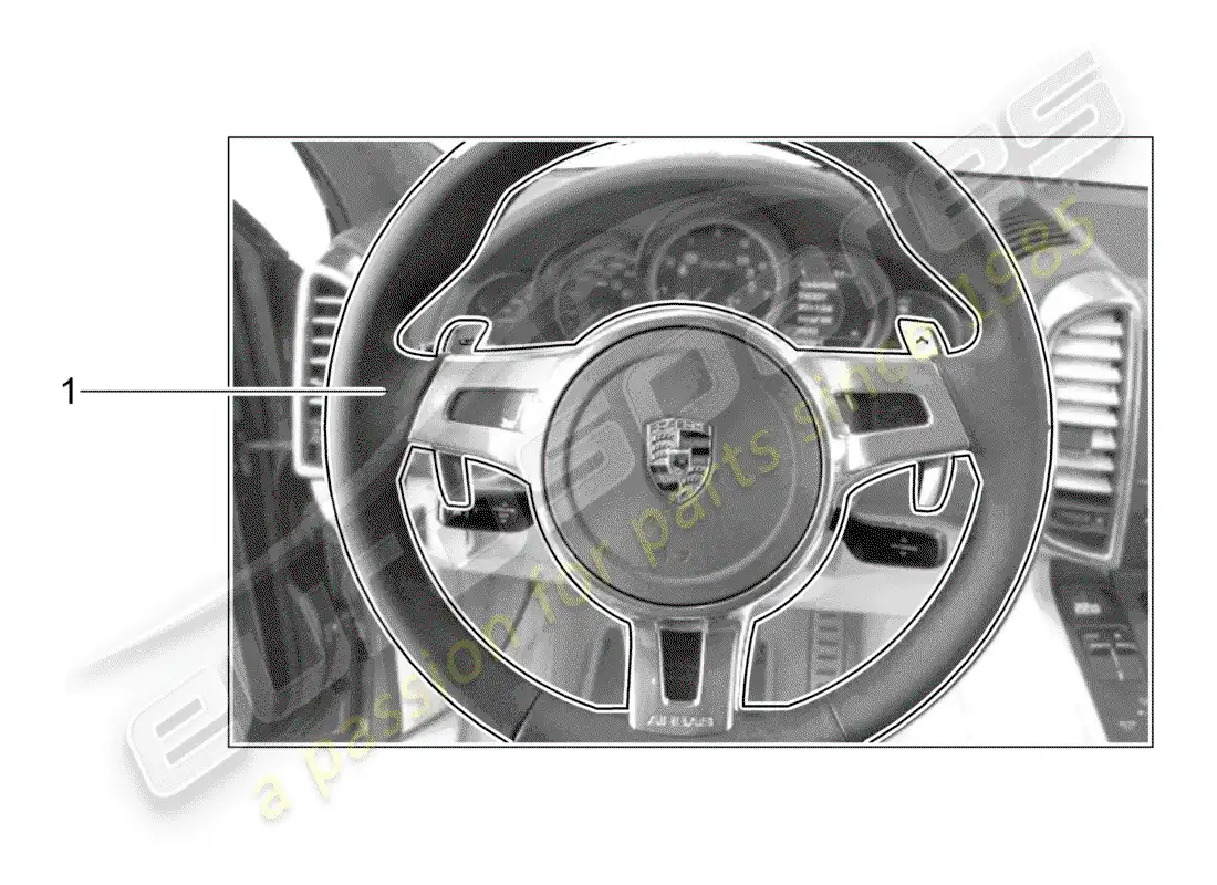 porsche 2010 (tequipment cayenne) sports steering wheel parts diagram