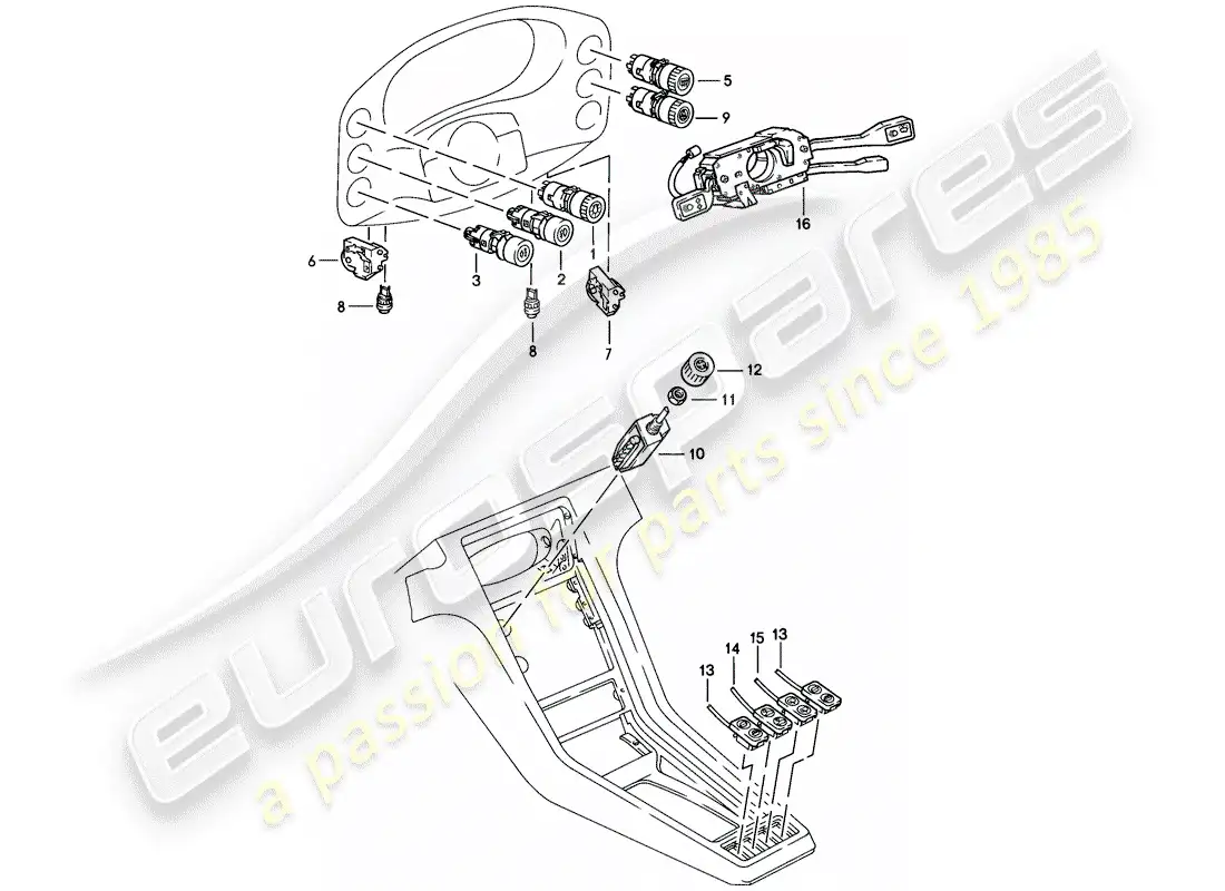 porsche 1985 (928) switch - manually parts diagram