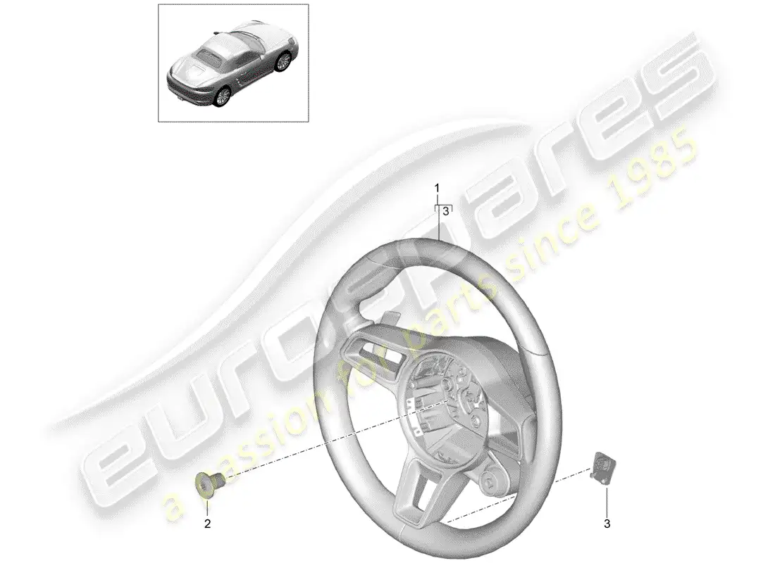 porsche 2019 (718 boxster) steering wheel parts diagram
