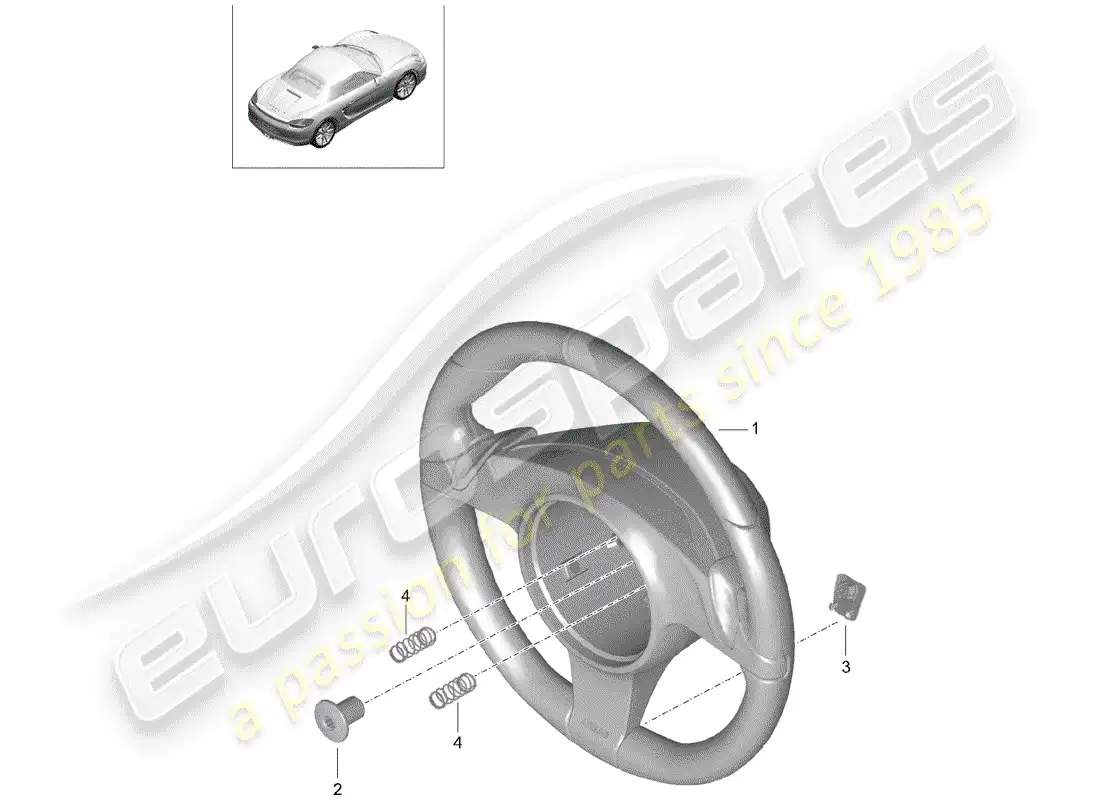 porsche 2014 (981 boxster) steering wheels parts diagram
