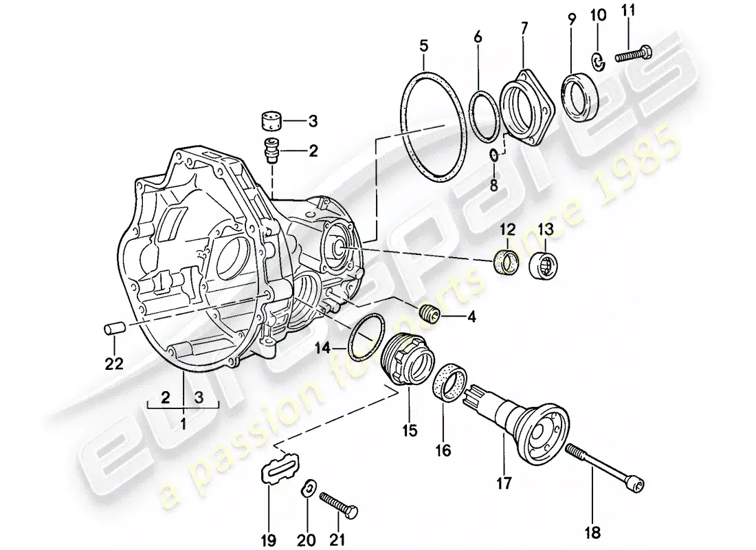 porsche 1988 (944) replacement transmission - final drive housing - for - automatic transmission parts diagram