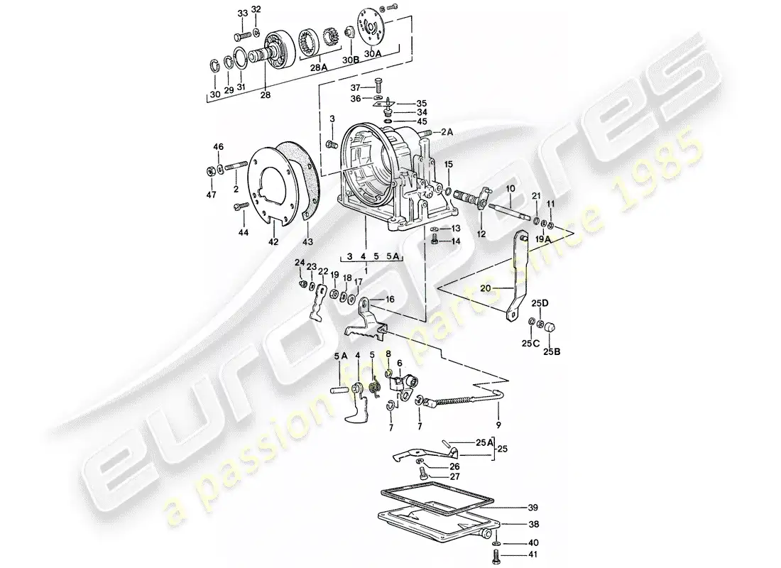porsche 1988 (944) transmission case - automatic transmission parts diagram