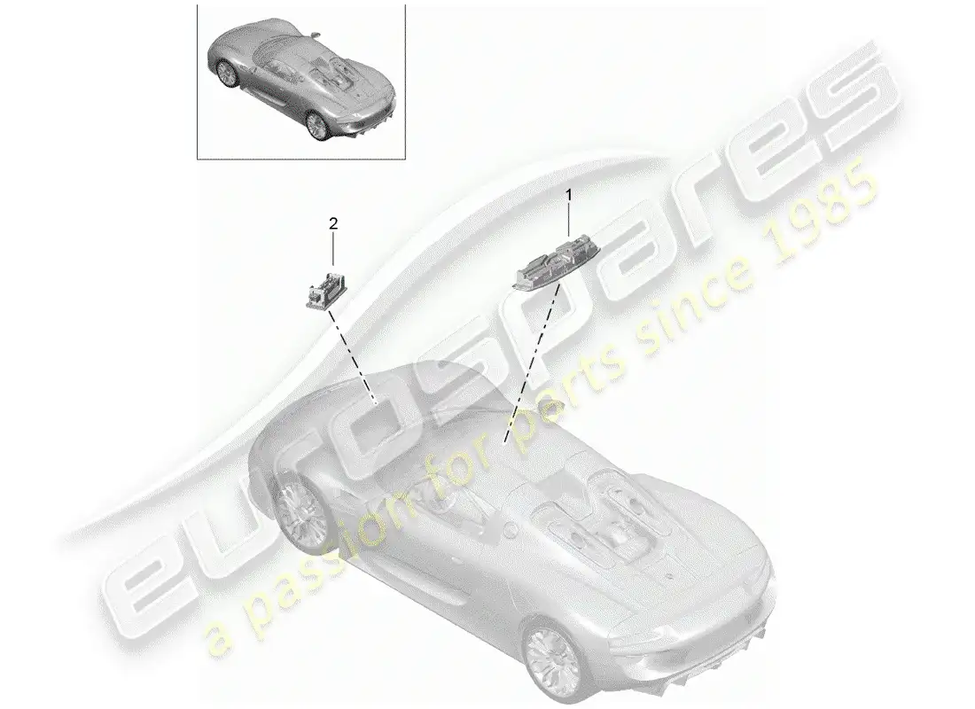 porsche 2015 (918 spyder) interior lights parts diagram