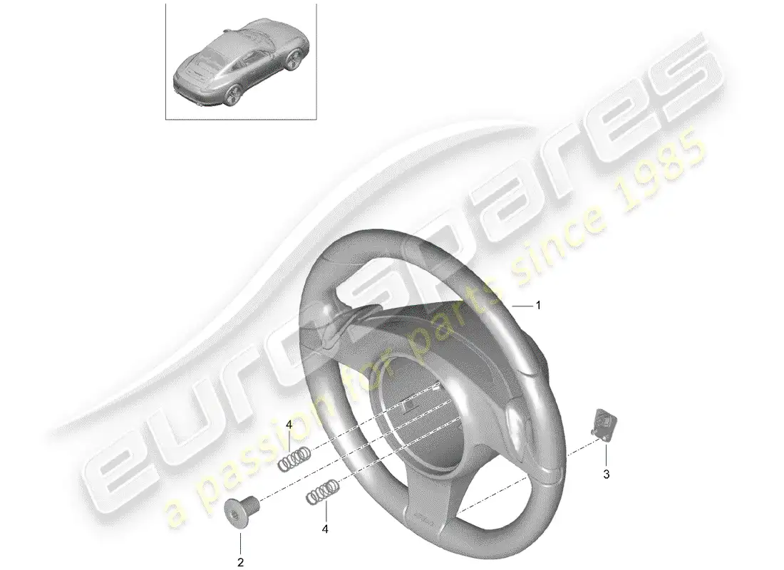 porsche 2016 (991-1) steering wheels parts diagram
