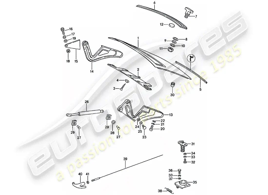 porsche 1982 (911) cover parts diagram