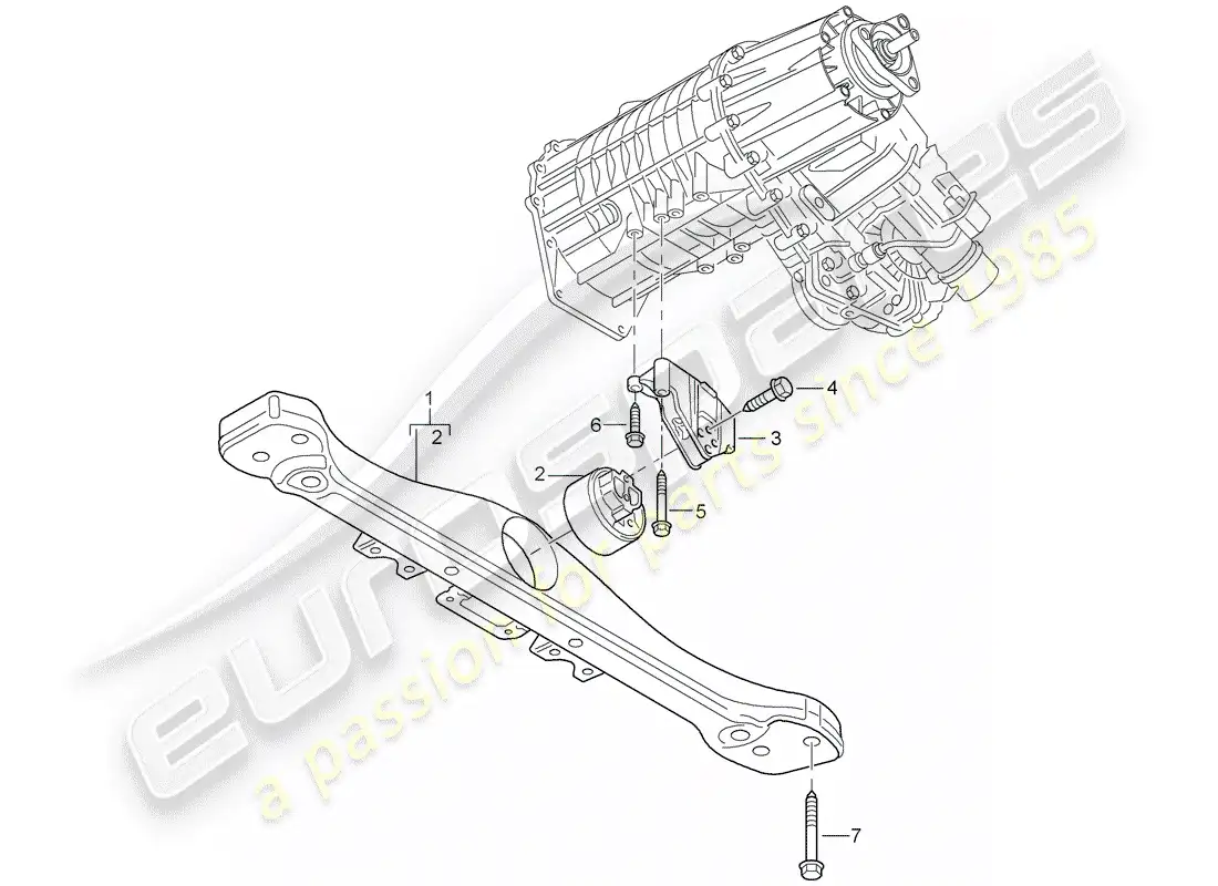 porsche 2010 (cayenne e1 9pa) transfer box parts diagram