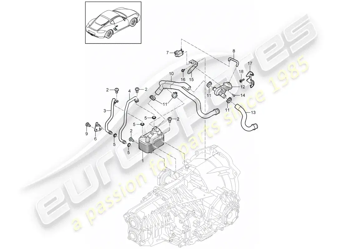 porsche 2009 (987 cayman) - pdk - parts diagram